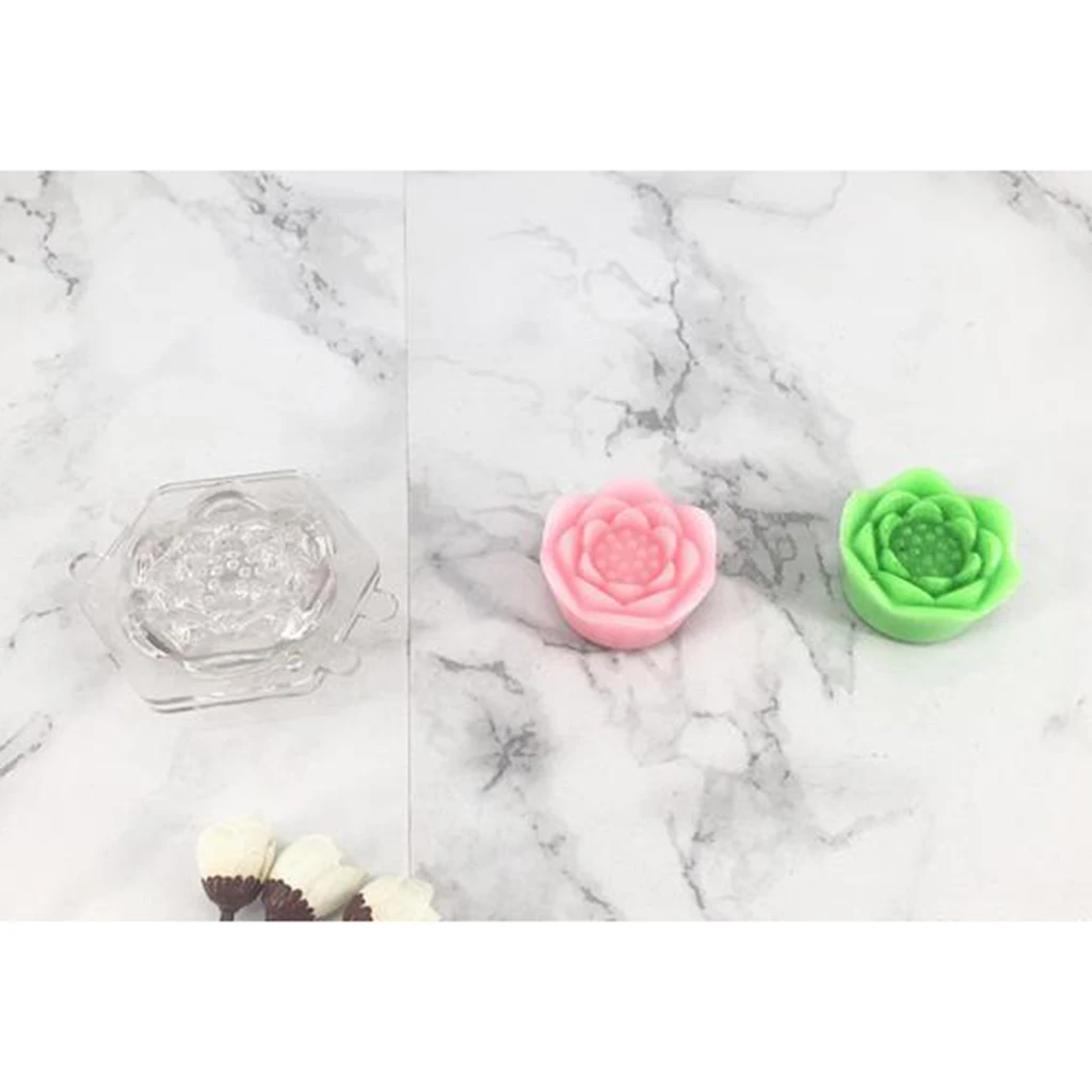 Plastic Clear Molds, Handmade Soap/Candle Making Molds Lotus Shape Candle Making DIY Gift Accessories