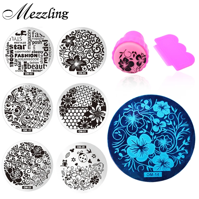 New 60Designs Nail Art Stencils Stamping Template,10pcs/lot Polish Print Nail Image Plate Stamper Scraper Set DIY Manicure Tools born pretty 15ml colorful 6 bottles stamping polish manicure nail art printing polish for stamping plate diy nail decoration set