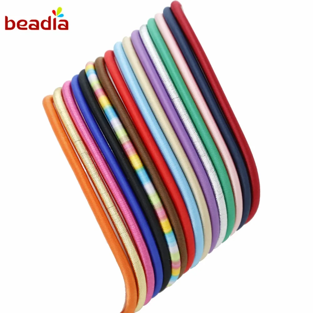 

8mm Multi Color 45cm Round Rayon Hollow Cord 16 colors Rope String Elastic Cords for Bracelet Necklace Jewlery Accessary