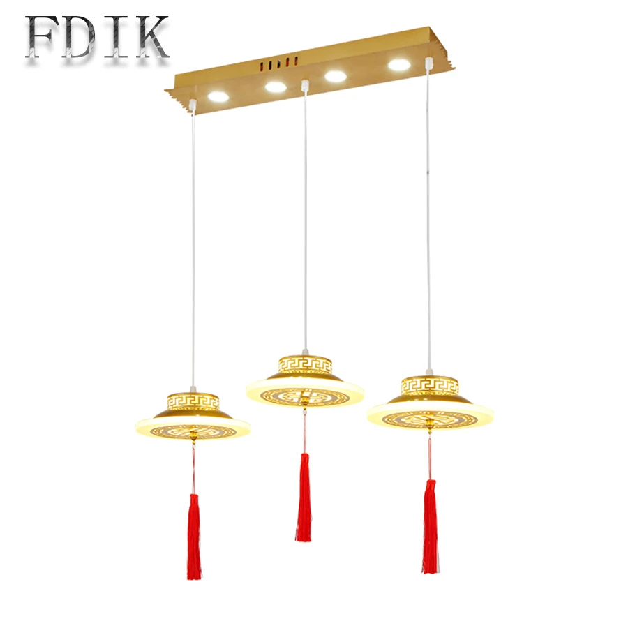 

Energy saving No flicker 3 stage Dimming LED Pendant Lights New Chinese Style Teahouse Restaurant Club Dining room Pendant lamp