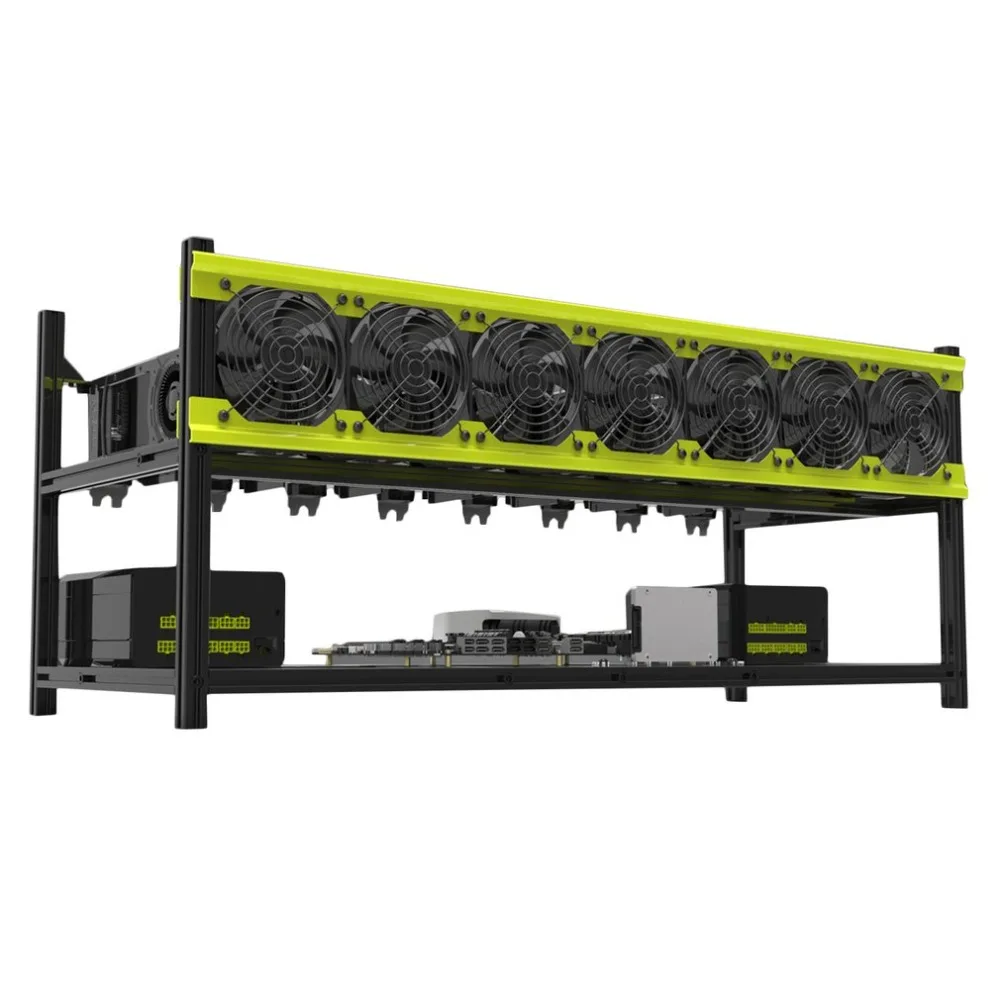 

Practical Veddha V3D8 GPU Mining Rig Aluminum Alloy Stackable Graphics Case Up To 8 GPU Open Air Frame Rack Bracket J28C30