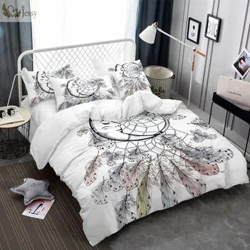 

Hot Sale Home Textile Comfortable Bed Linens Luna Bedding Set Microfiber Fabric Animal Plumage Twin/Full/Queen/King