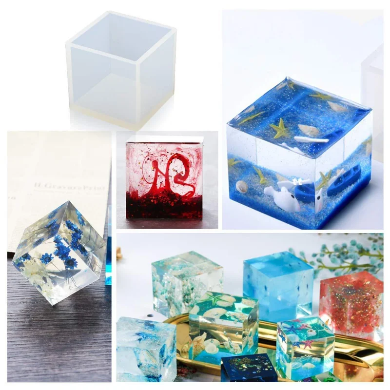 

18 Pcs DIY Resin Art Making Tools Kit 6 Different Shape Casting Molds 2 Silicone Measuring Cups Decorative Craft DIY Molds