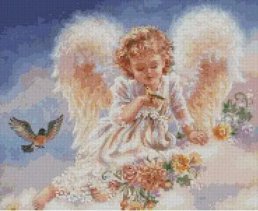 CS-543 cross stitch kit little angel with bird HAE-RW006.jpg