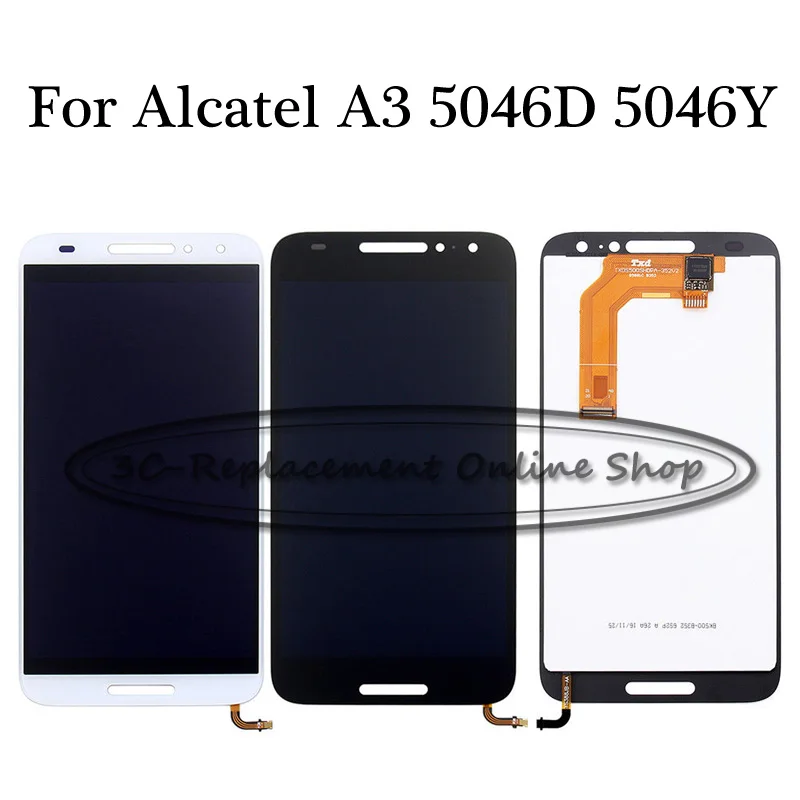 100% тестирование черный новый для Alcatel One Touch A3 5046 5046Y 5046D 5046X ЖК-дисплей Дисплей +