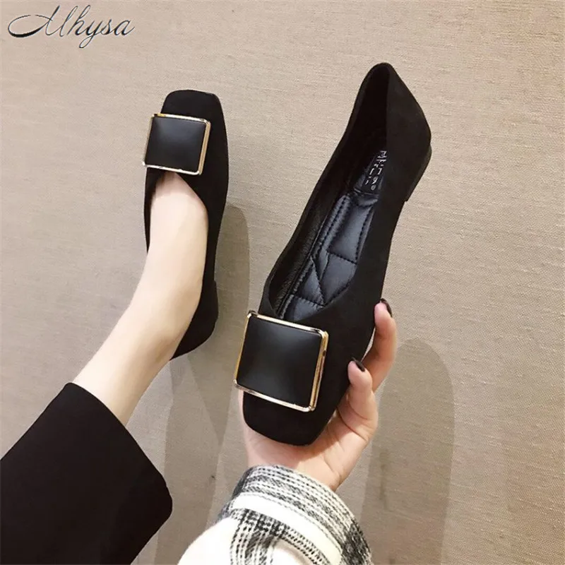 

Mhysa 2019 Spring Women Flats Shallow Square Toe slip-on Woman Loafers Fashion wild Comfortable lightweight casual shoes T148
