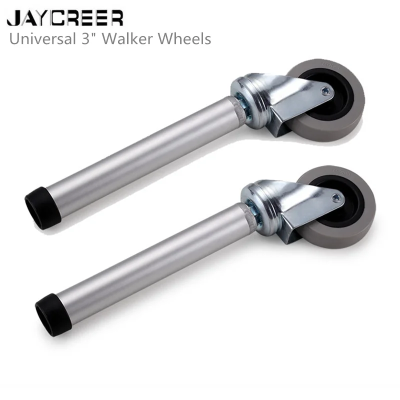 

JayCreer Universal 3" Walker Wheels Universal Cardan Wheel Omni-Directional Wheel Universal Fits 1" Walkers