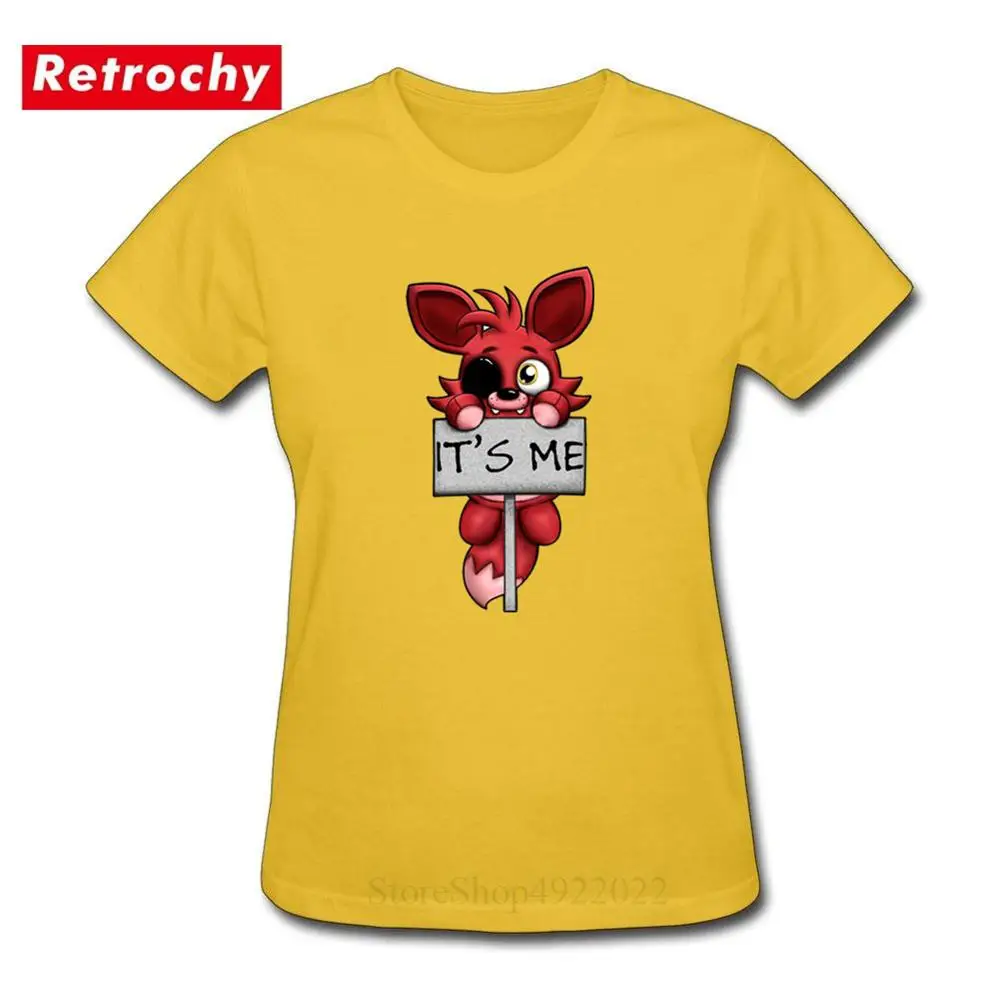 Забавные FNAF плюшевые Foxy женская футболка новые летние хип хоп футболка женский хлопок с круглым вырезом Футболка Supreme женская брендовая одежда - Цвет: Yellow