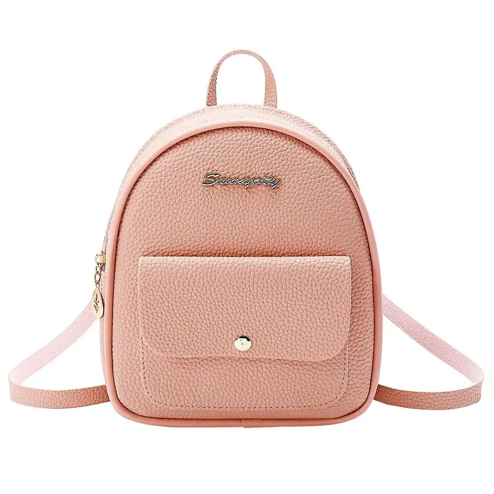 

Fashion Women Shoulders Small Backpack Letter Purse Mobile Phone Bag Dual Pull Solid Color Headphone Jack Backpack luxury brand