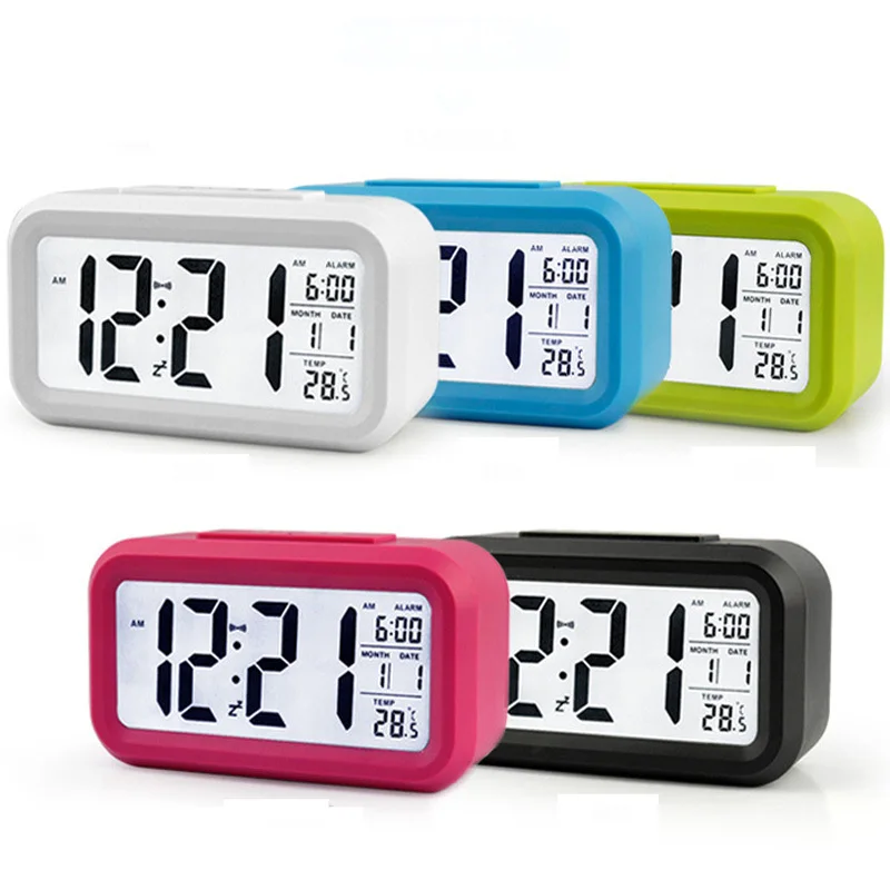 Despertador Mini Digital LED Alarm Clock Backlight Control Mini Desk