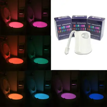 

20pcs/lot Body Motion Sensor PIR Toilet Light Sensor Toilet Seat LED Lamp Motion Activated Toilet Bowl Night Light
