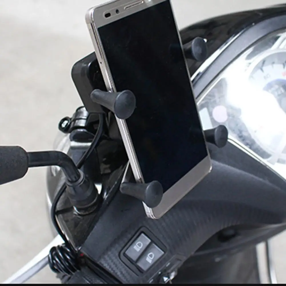 

Universal Motorcycle Cell Phone Mount Holder Waterproof with USB Charger 360 Degrees Rotation for GPS ATV Scooter Moped Cruiser