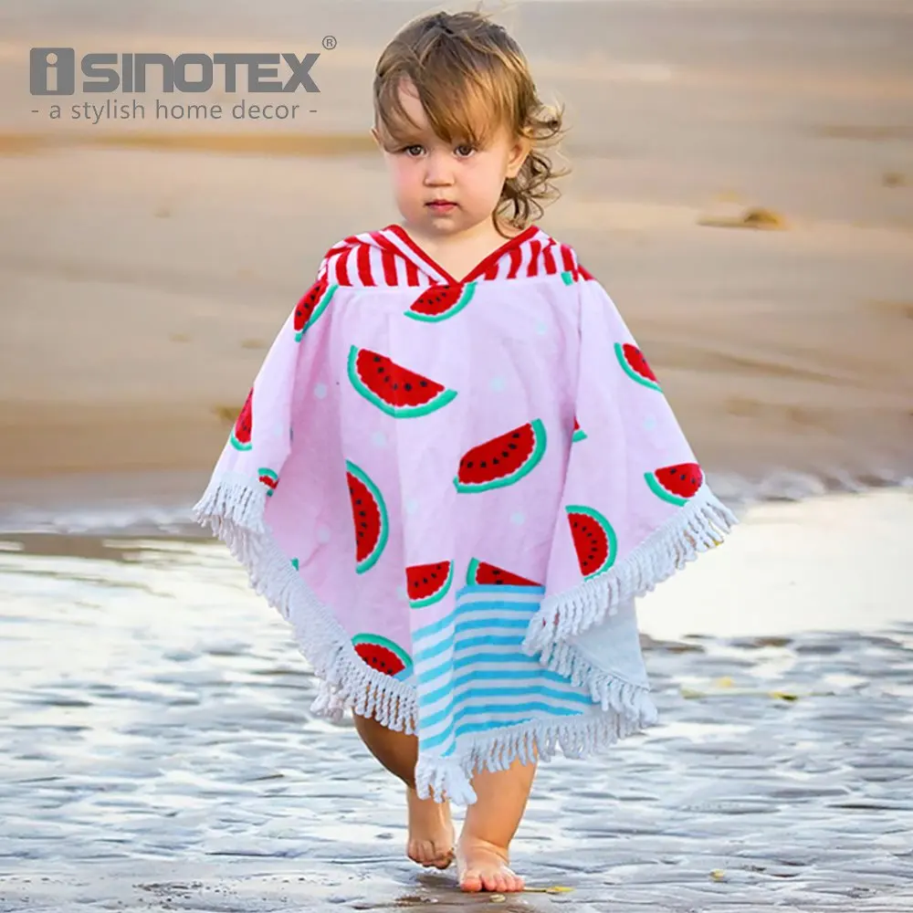 Hooded Towels 90x120cm Hoodie 100 Cotton Watermelon Pattern Children's