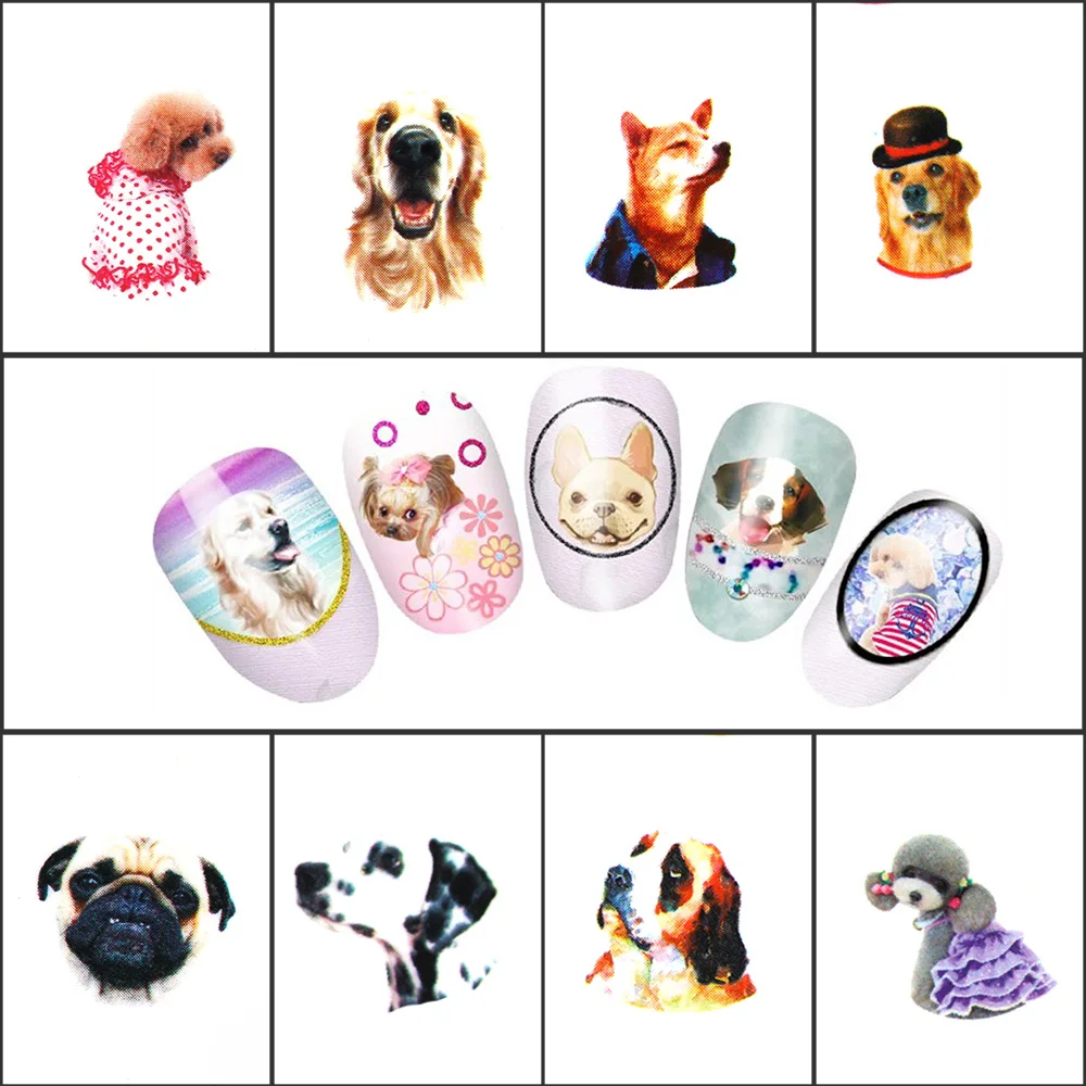 Buy 11 Sheets Cute Dog Nail Art Decals Mixed pattern