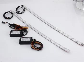 

2pcs Sequential Flow Style Car Flexible White/Amber Switchback Waterproof LED DRL Daytime Running Light with Turn Signal Lights