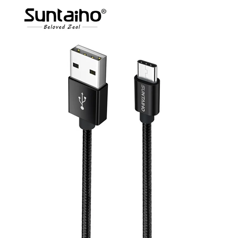 Suntaiho usb type-C кабель 3A Быстрая зарядка type-C USB кабель для samsung S10 S9 S8 Note 9 8 huawei Xiaomi mi 9 USB C шнур для передачи данных - Цвет: Black