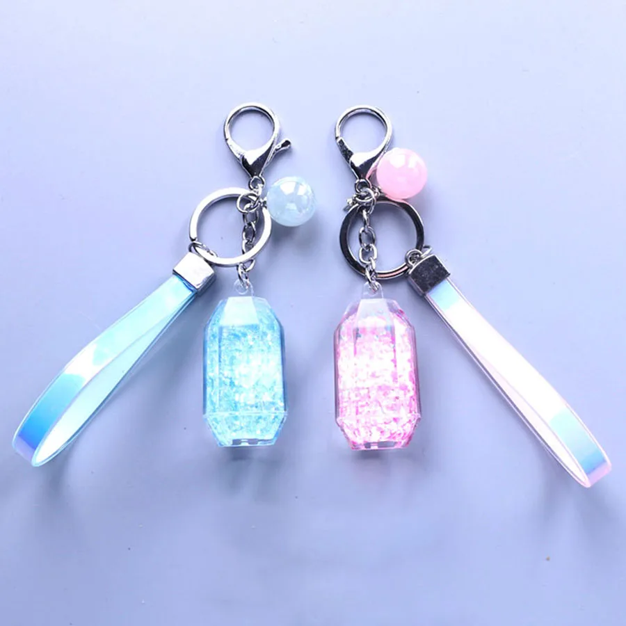 

Couples Colorful Powder keychain Moving Liquid Key Ring Glitter Quicksand Star Keyring Car Key Pendant Creative Birthday Gift