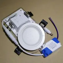 3 цвета изменить стекло LED Панель светильник 6 Вт 12 Вт 18 Вт Панель свет AC85-265V потолочные встраиваемые Освещение в помещении круглый/ квадратный