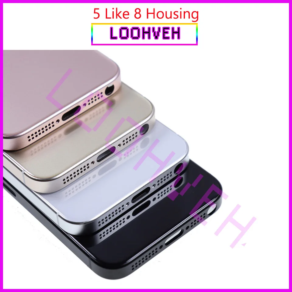 Задняя крышка для IPhone 5 задняя на заднюю панель корпуса или SE Like 8 + наклейка