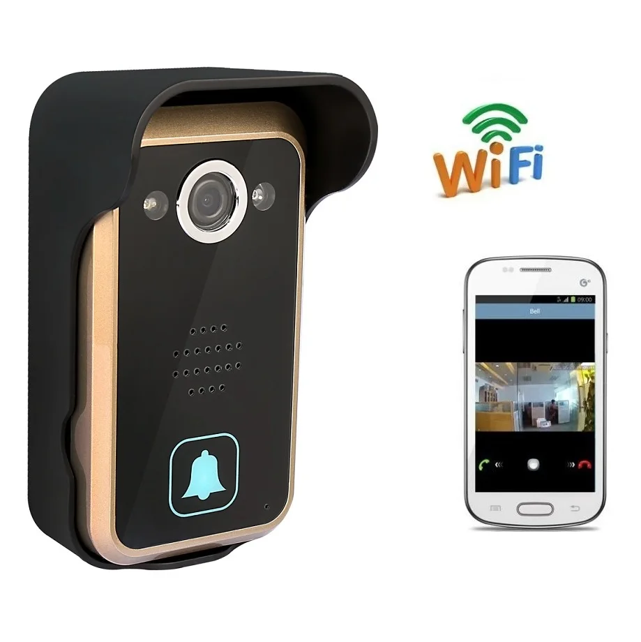 720P wifi door camera video peephole IR Night vision Remote Unlock Anti temper Alarm PIR Motion