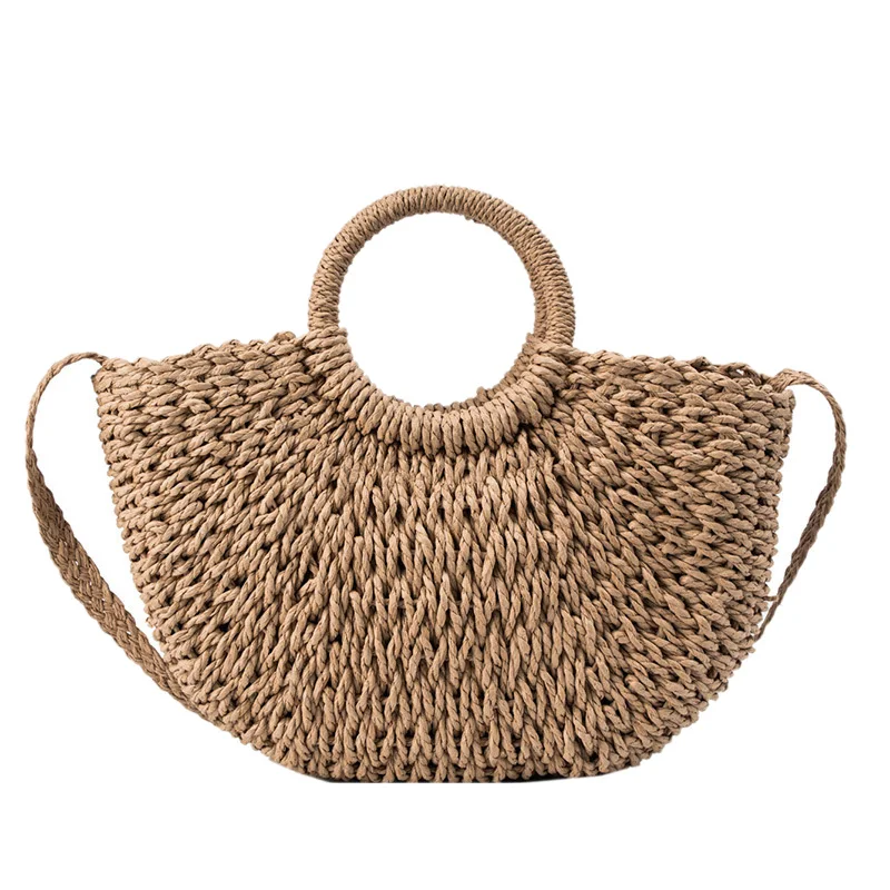 

New Summer Women Hand Made Beach Bag Casual Female Weave Straw Bag Handbags Crossbody Bag For Women