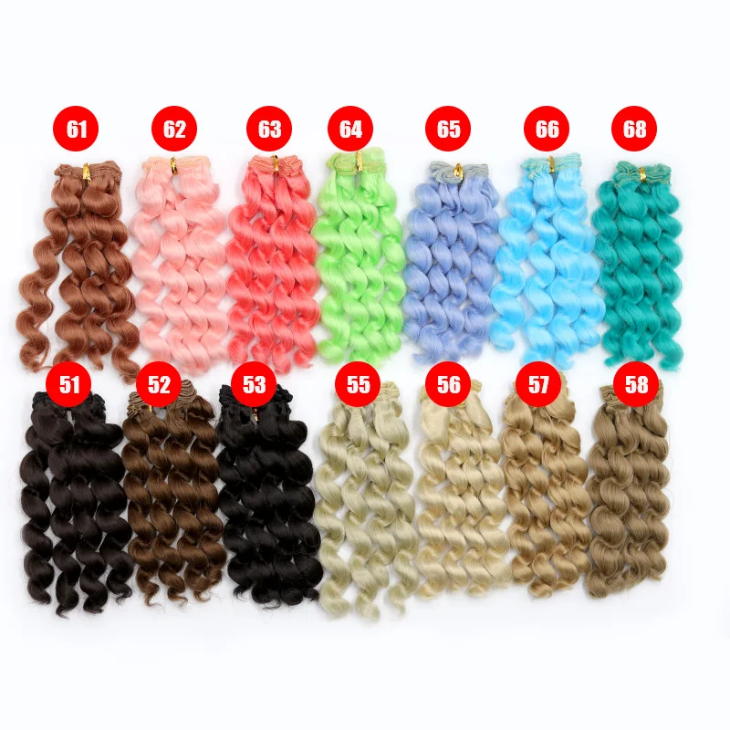 Toy wigs doll wigs doll accessories Msiredoll bjd wig Accessories 1piece 15*100CM doll hair for 1/3 1/4 1/6 1/12 Curly doll hair bjd wig diy