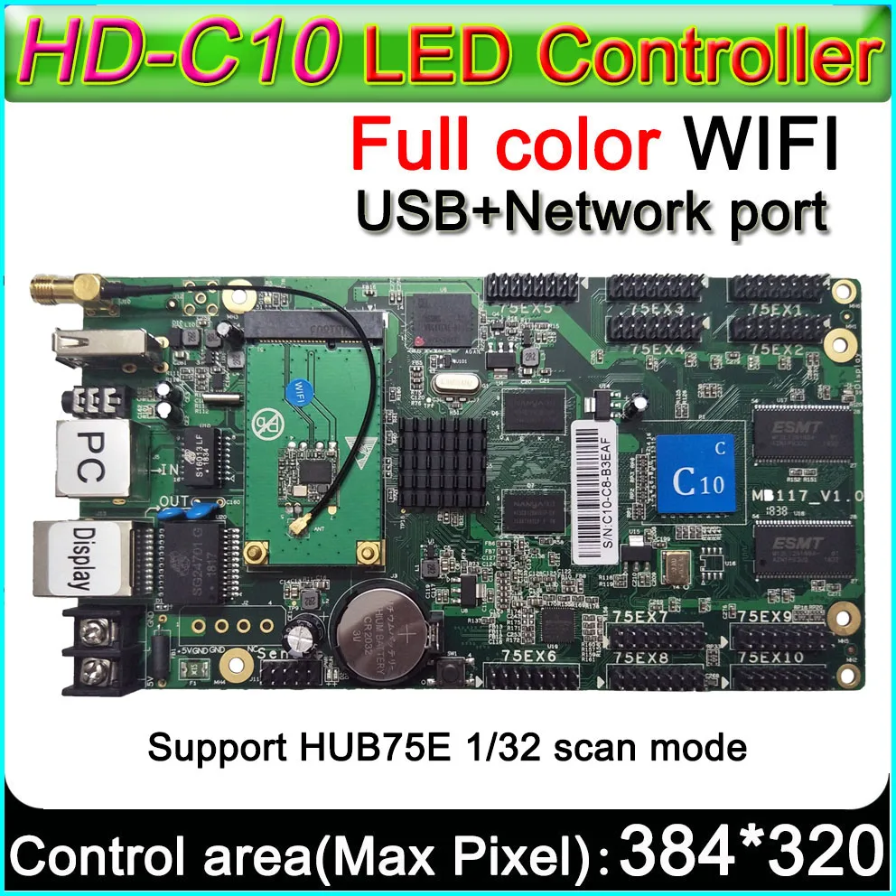 HD C15 c WiFi полноцветный светодиодный дисплей карта управления поддержка модуля 32