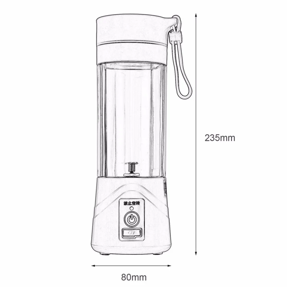 USB Перезаряжаемые 380 мл соковыжималка бутылка стакана сока Citrus Blender овощи фрукты молочный коктейль смузи соковыжималки развертки три Цвет