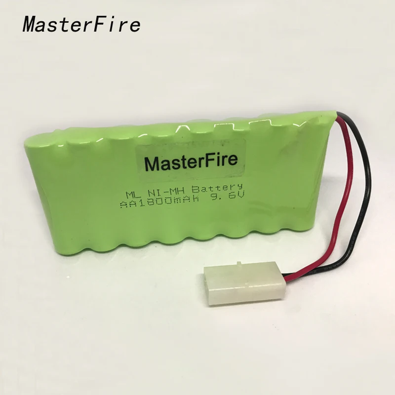 

MasterFire New AA Ni-MH 9.6V 1800mAh Ni MH Battery Rechargeable Batteries Pack With two wires Plugs Free Shipping