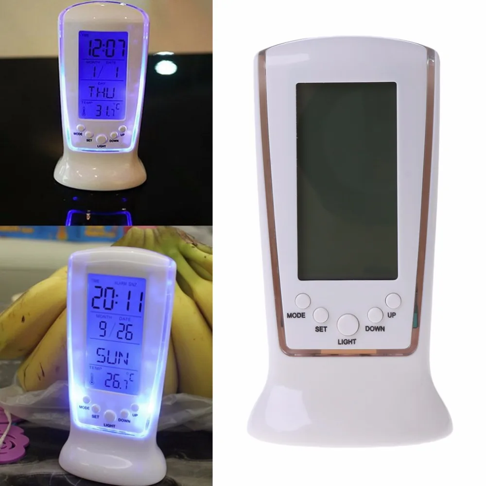 

Digital LCD Alarm clock calendar thermometer Backlight