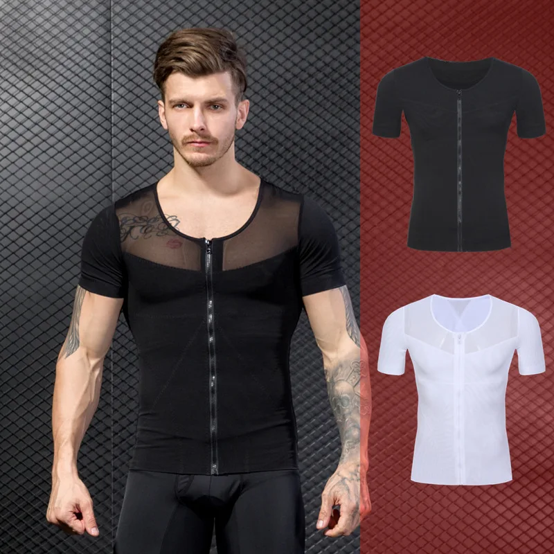 Men Body Belt Tummy Shapewear Body Shaper Underwear TShirt Top Posture Corrector