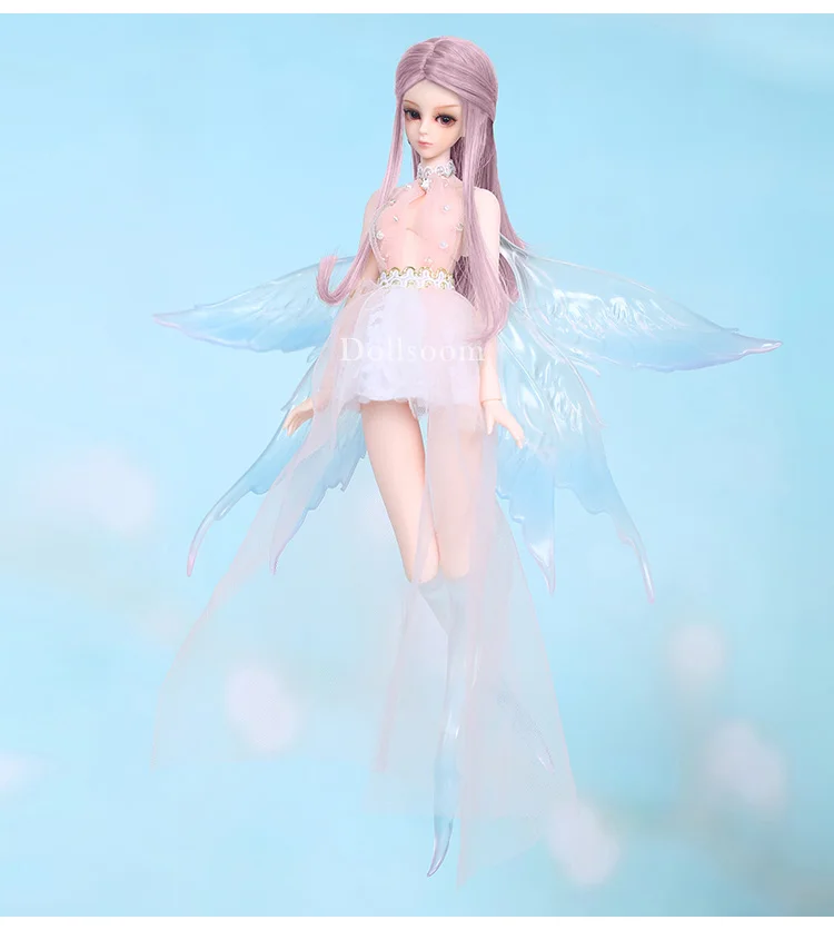 Dollsoom Asis BJD Dolls 1/6 Pretty Slim Fairies Wings Option Toy For Girls Best Unique Birthday Gift Moonlight Sprite Mini Gem