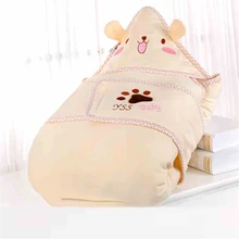 Spring Autumn Newborn Baby Receiving Blankets Cartoon Animal Babe Natural font b Organic b font Cotton