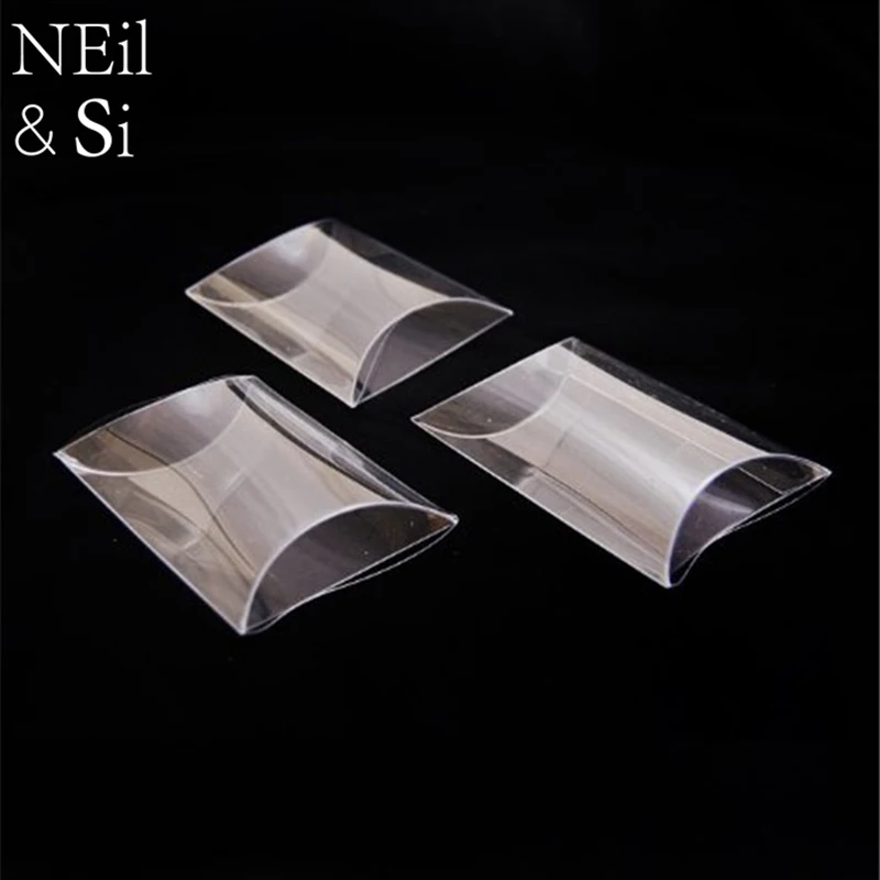 

Plastic Pillow Gift Box Transparent Wedding Candy Perfume Bottle Packaging Display Boxes Free Shipping