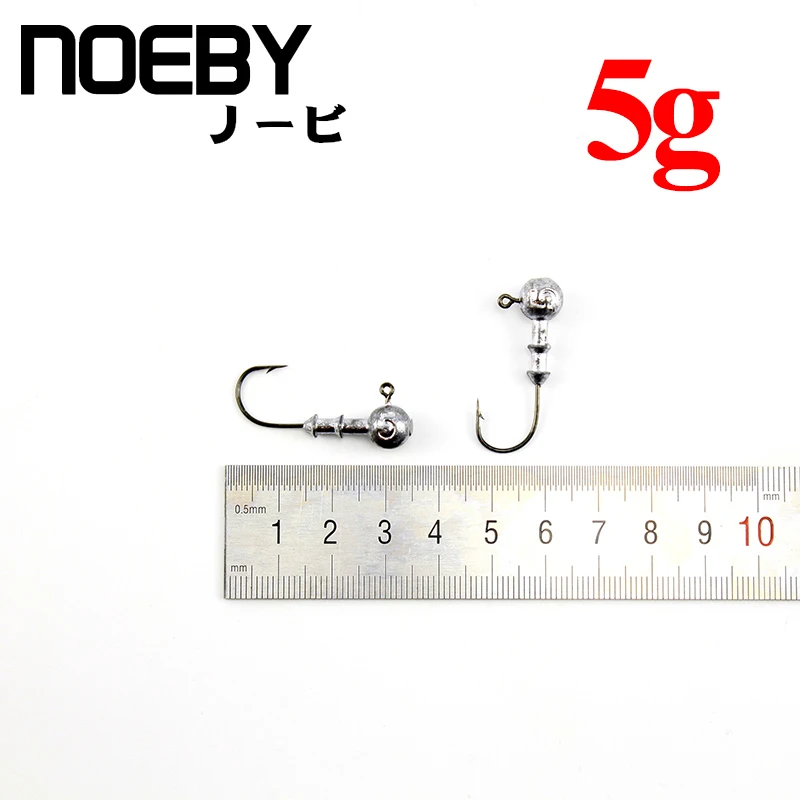 NOEBY 50 шт-30 шт 5 г/7,5 г/12 г/15 г Новинка Высокое качество джиг голова крючок джиг оснатка приманки рыболовные крючки для мягкой приманки рыболовные снасти