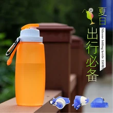 320ML Foldable Silicone Water Bottle Kettle White,Pink,Blue For Travel Outdoor Sport Camping Hiking Walking Running