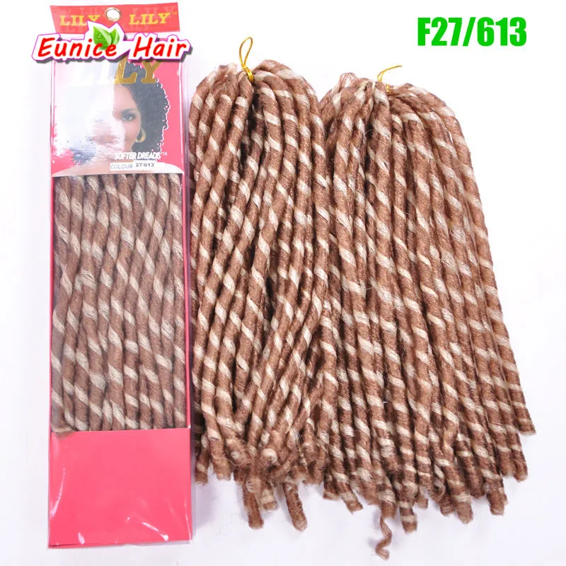 New Packing 5 Pack Soft Dread Faux Locs Colored Crochet Braids Hairstyles African Synthetic Hair Braiding Eunice Hair Extensions