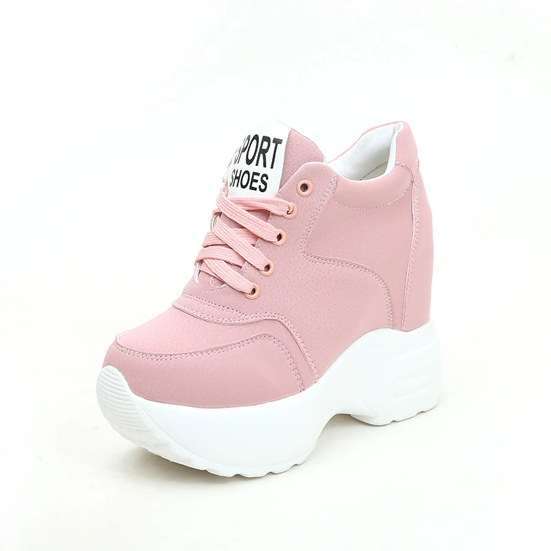 Women's Vulcanize Shoes PU Leather Sneakers For Woman Fashion High Heels Chunky Sneakers Female Platform Shoes women shoes casual sneakers women sneakers