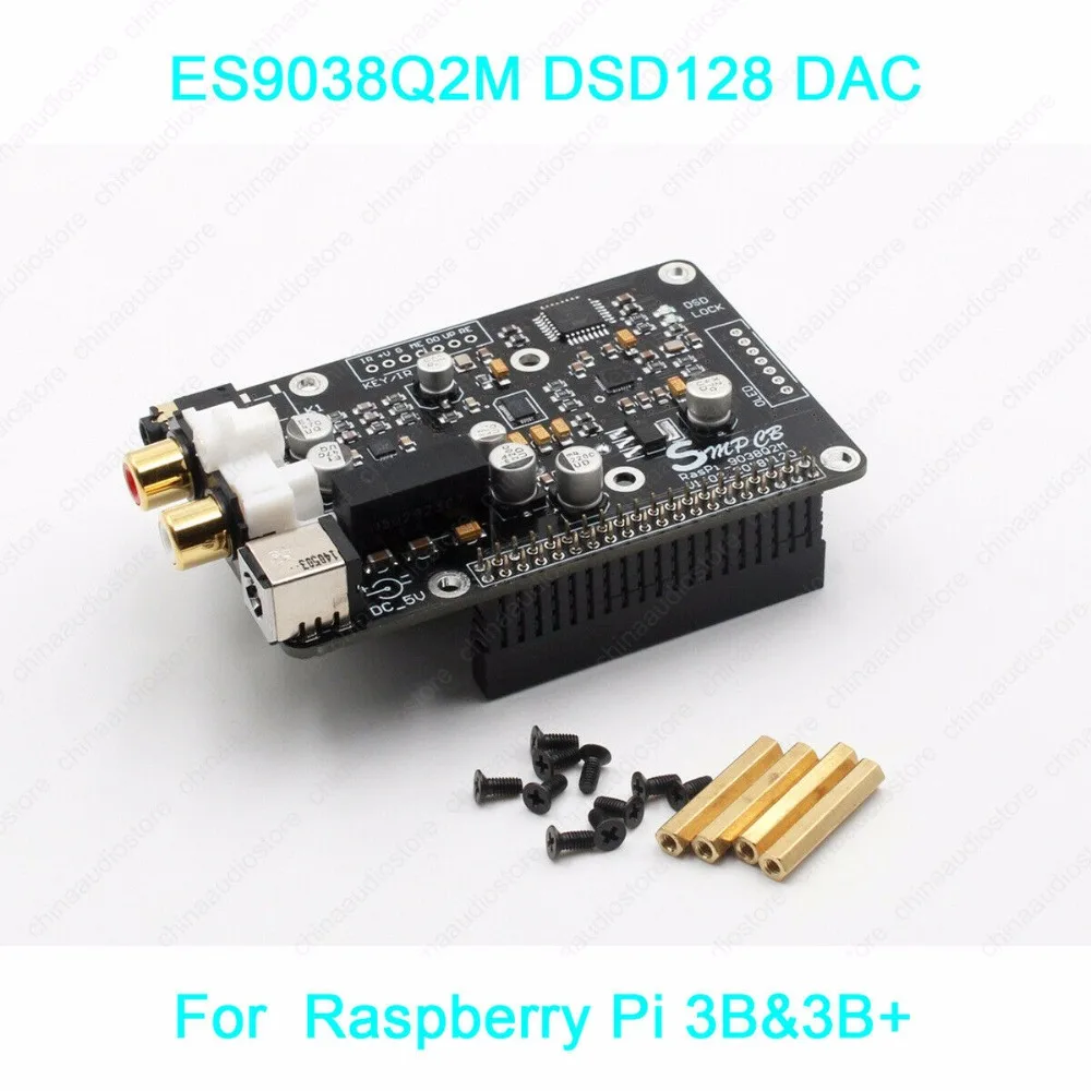 V2019 ES9038 ES9038Q2M DAC Mini DSD I2S OPA1612 для Raspberry Pi 3B & + Звуковая карта цифровой сетевой плеер