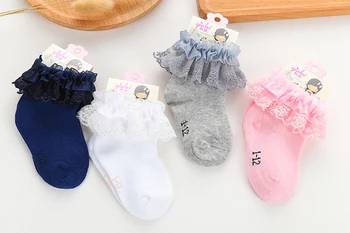

DHL 500pair 0-1Years Baby Cotton Socks Lace Princess Combed Cotton Socks for Girls Summer Spring Infant Babe Socks