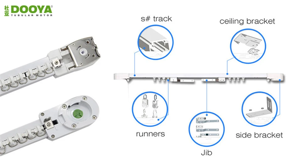 2pc Dooya-S Track Connector,Track fit, Fold curtain, Connect rail,aluminum connector,for DooyaXiaomiFrench Shangfei Track-8
