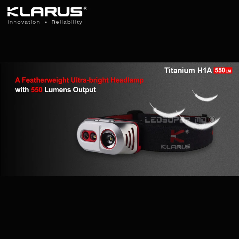 KLARUS titanium H1A CREE XP-L V3 светодиодный сверхяркий налобный фонарь AA с выходом 550 люменов