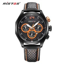 RISTOS Luxury Brand Sports Mens Watches Fashion Military Watch Leather Alloy Quartz Wristwatches Men Gifts Clock Relogio Hodinky