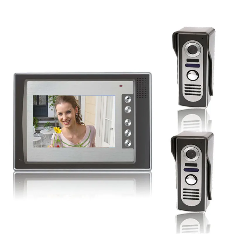 

7 Inch Video Door Phone Doorbell Intercom Kit 2-camera 1-monitor Night Vision