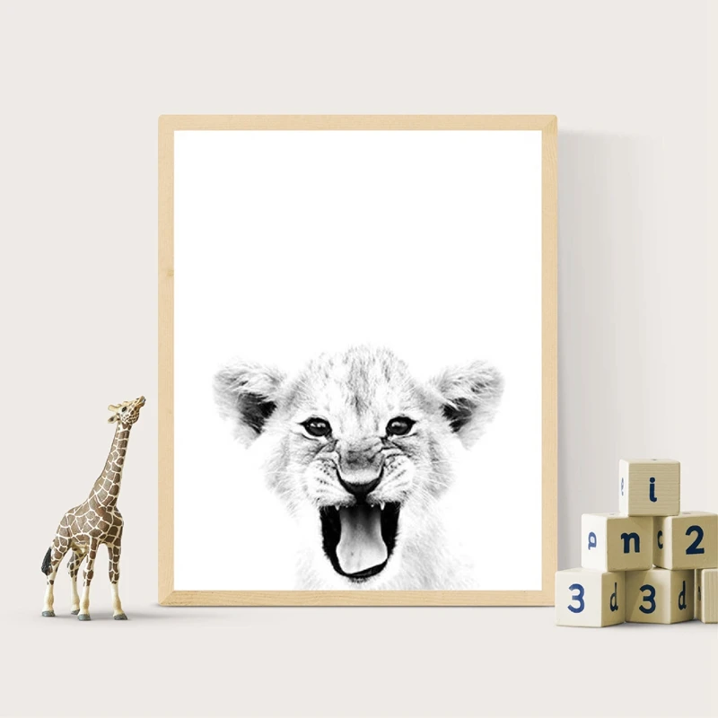 Baby Lion Canvas Painting Baby Room Decor