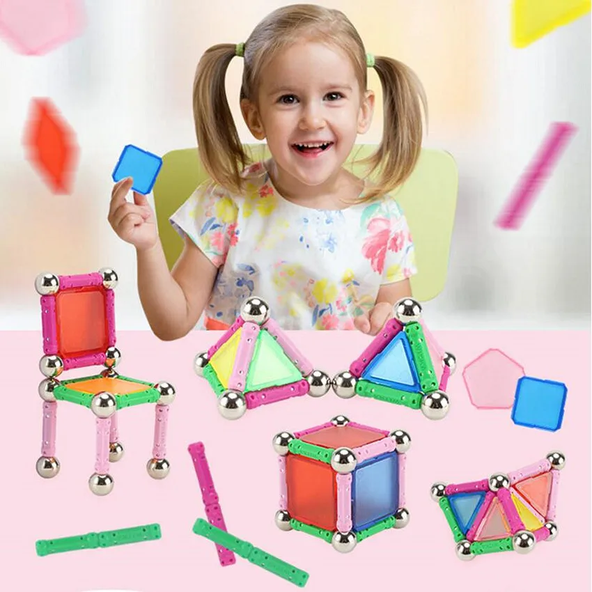 

50PCS Kids Magnetic Building Blocks Educational Toys For Kids Magnetic Toys Children DIY Designer Enlighten Bricks Magnet Toy