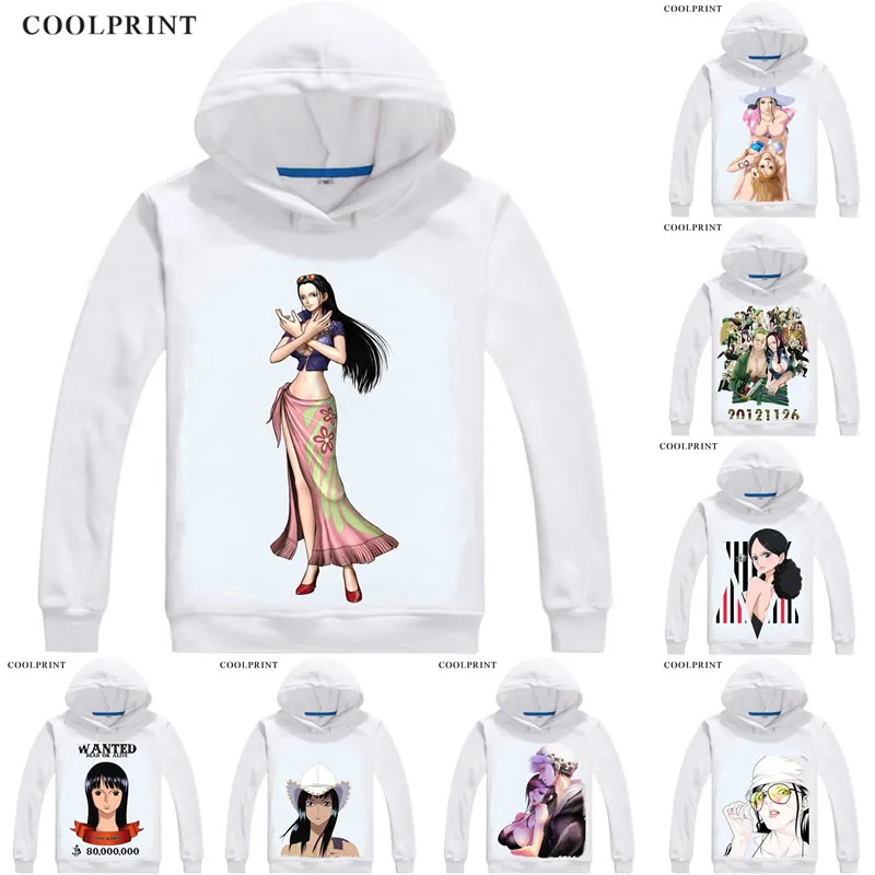 

COOLPRINT ONE PIECE Hoodies Anime Hoodie Manga Wan Pisu Straw Hat Pirates Nico Robin Devil Child Niko Robin Cosplay Sweatshirts