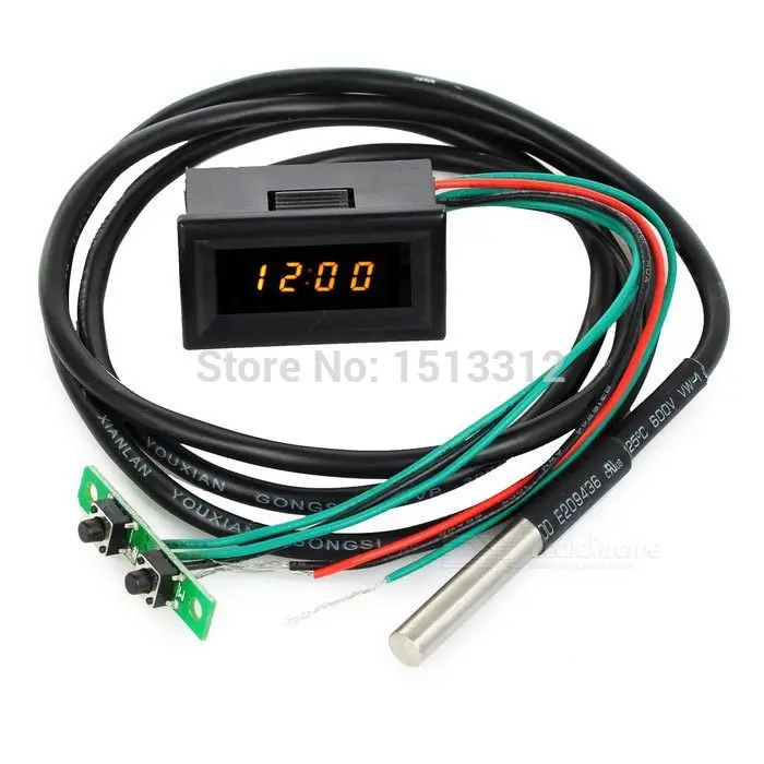 

DIY 0.36 1.2" Yellow LED Time / Voltage / Temperature Digital Display Thermometer Voltmeter