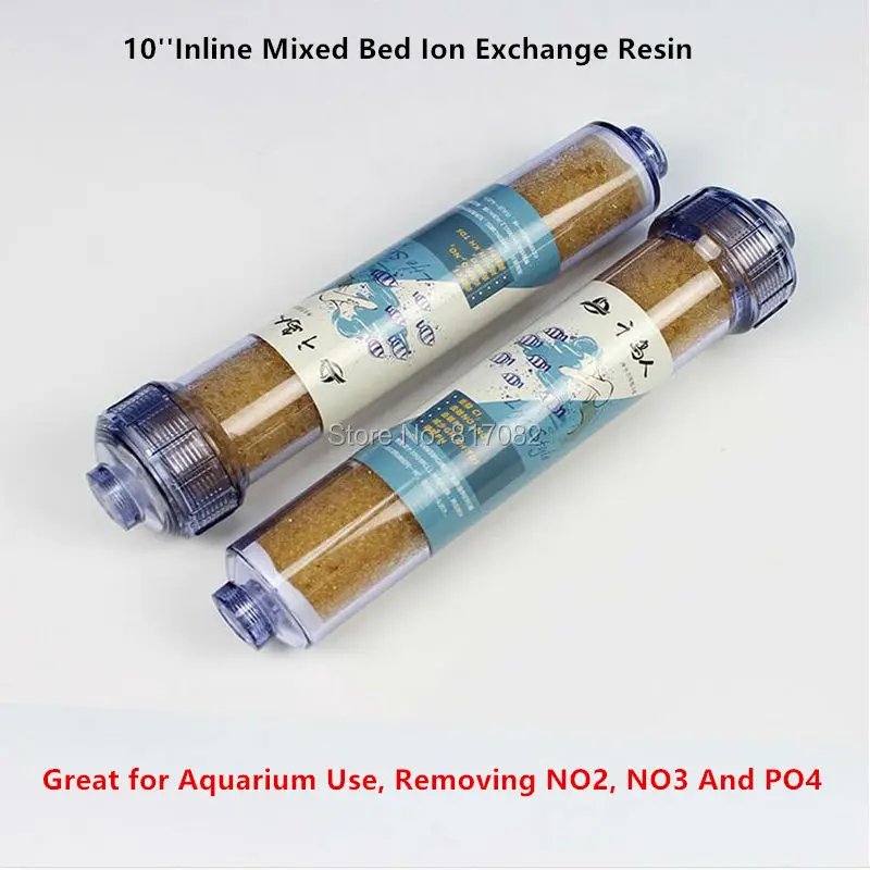 

Inline Mixed Bed Ion Exchange Resin Demineralization DI Filter 2"x 10" common use in RO Aquarium Free shipping