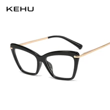 KEHU Fashion Cat's Eye Woman Glasses Frame Literary Anti-UV Flat Mirror Can Be Equipped With Myopia Woman Glasses Frame KH279